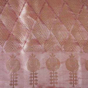 Pink Zari Weave Silk Tissue Fabric CW-28973 - TradeUNO