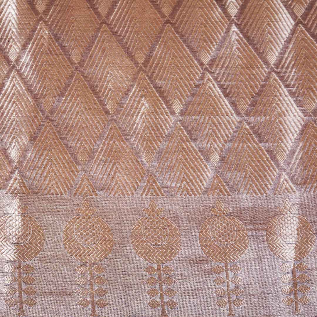 Magenta Zari Weave Silk Tissue Fabric CW-28974