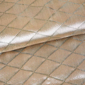 Dark Green Zari Weave Silk Tissue Fabric CW-28975 - TradeUNO