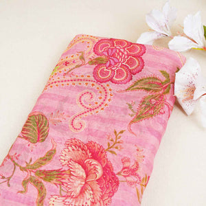 Pink Floral Print Organza Fabric GT-28994 - TradeUNO