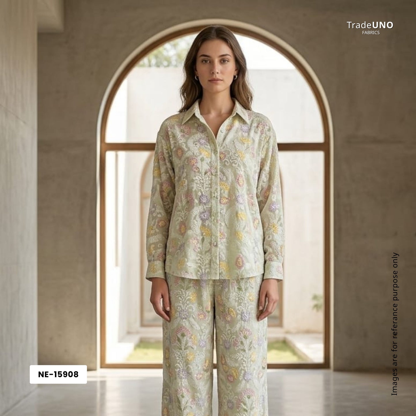 White Multicolor Thread Embroidery Dyeable Georgette Fabric NE-15908