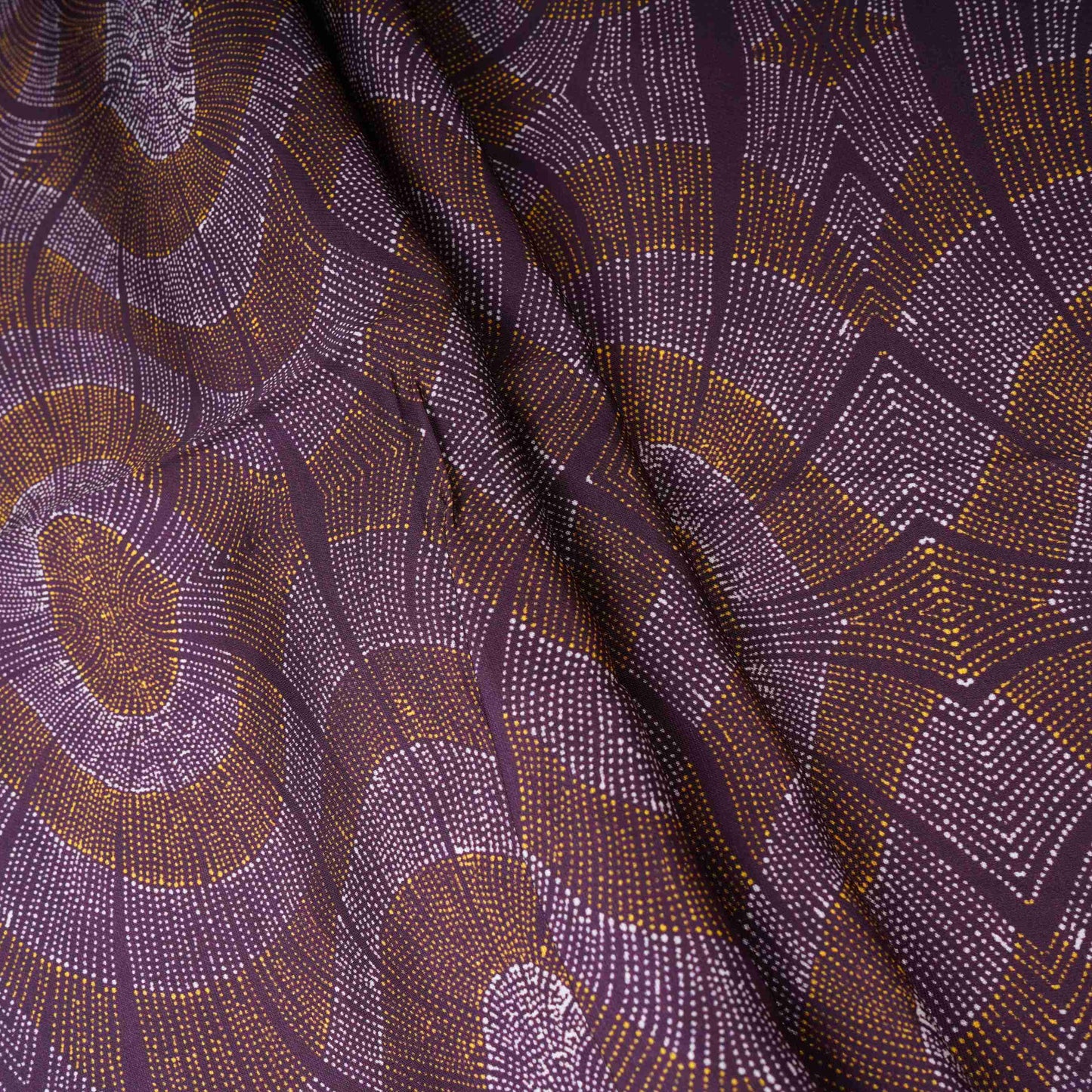 Wine Abstract Print Satin Linen Fabric MT-30980