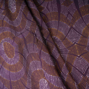 Wine Abstract Print Satin Linen Fabric MT-30980 - TradeUNO