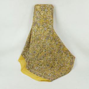Yellow Kashmiri Paisley Embroidery Georgette Fabric DR-32373 - TradeUNO