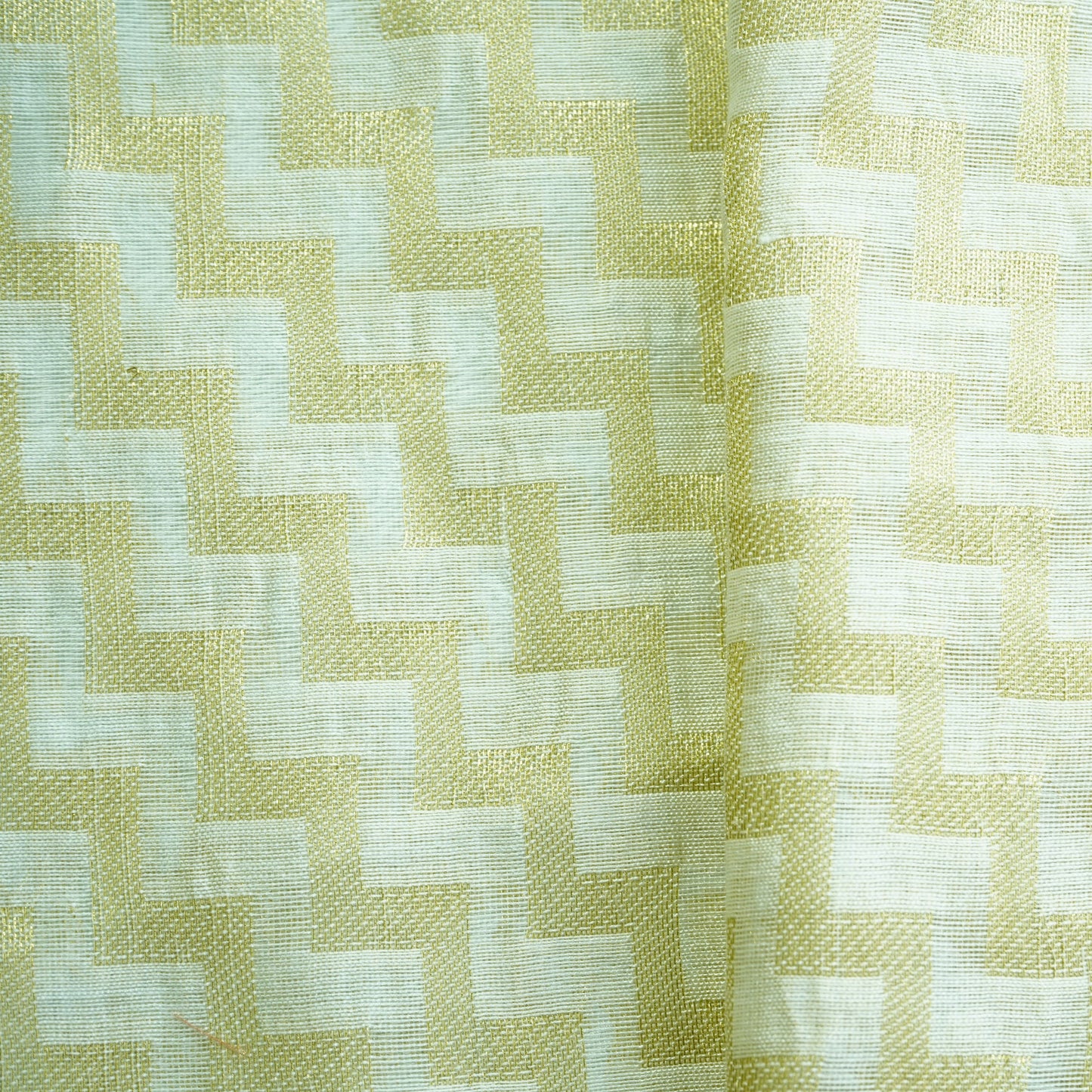 White Abstract Jacquard Dyeable Cotton Staple Fabric