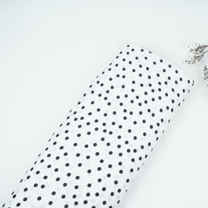 White & Black Polka Dot Twill Satin Fabric VP-32441 - TradeUNO