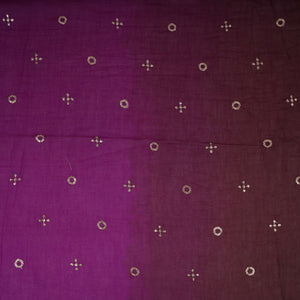 Wine With Olive Green 4D Geometrical Sequins Embroidery Malai Chanderi Fabric VF-32324 - TradeUNO
