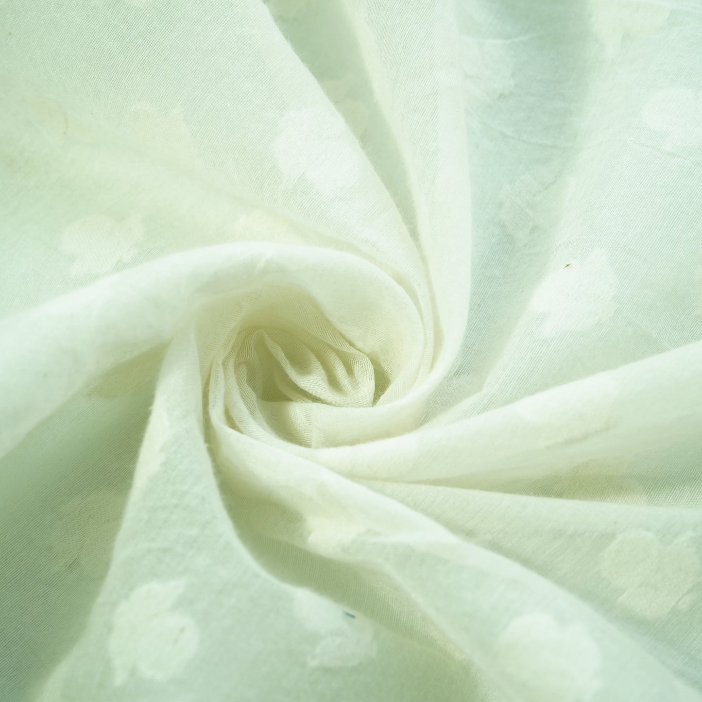 Off White Buti Handloom Dyeable Cotton Staple Fabric