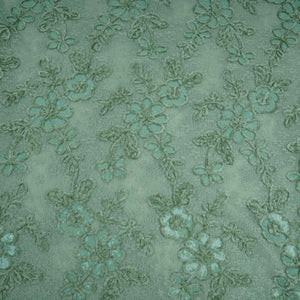 Green Velvet Work Floral Embroidery Lace Fabric LI-32212 - TradeUNO