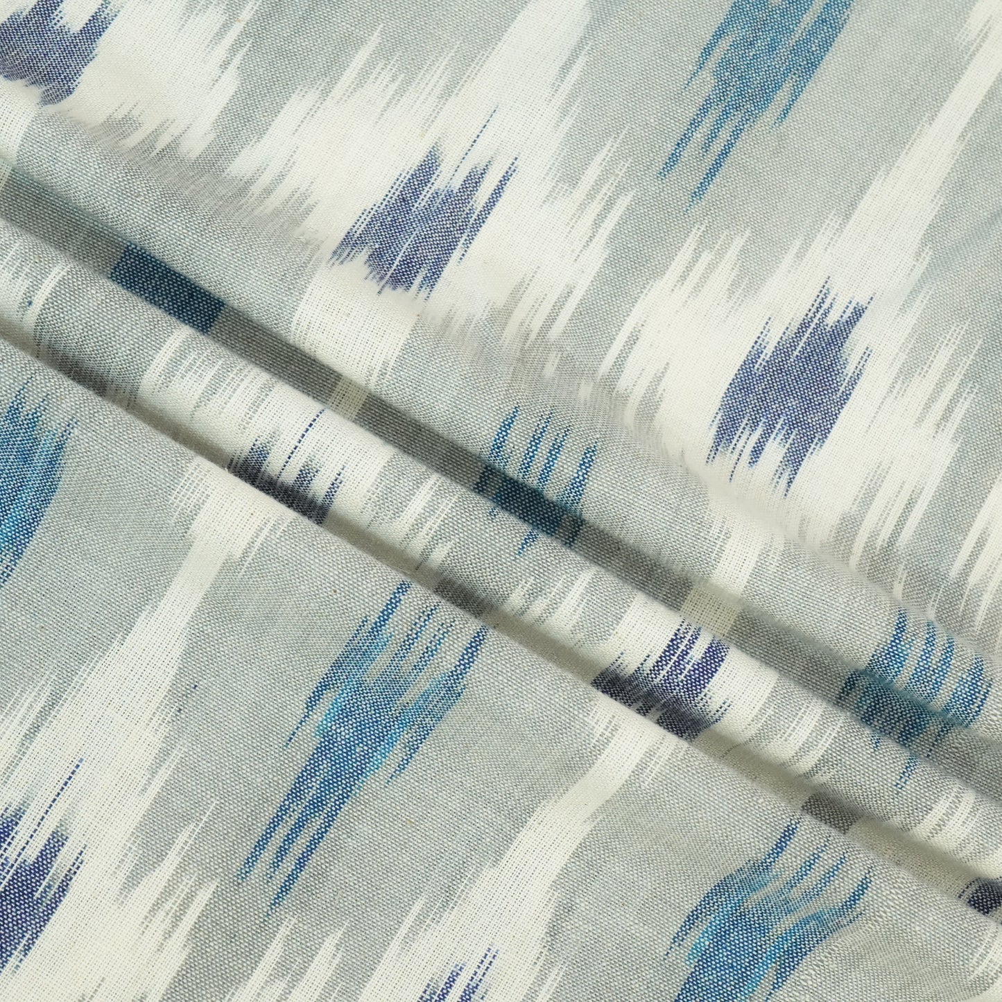 Grey Ikkat Print Cotton Fabric 19941
