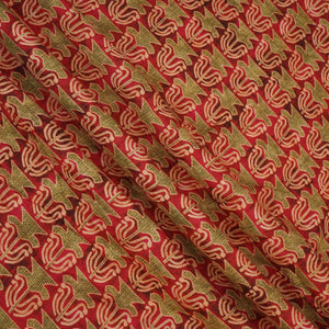 Red Abstract Print Muslin Fabric 15728