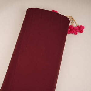 Maroon Solid Banana Crepe Fabric LIB-03 - TradeUNO