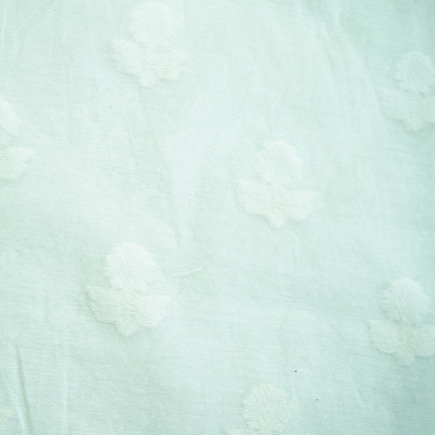 Off White Floral Buti Handloom Dyeable Cotton Staple Fabric