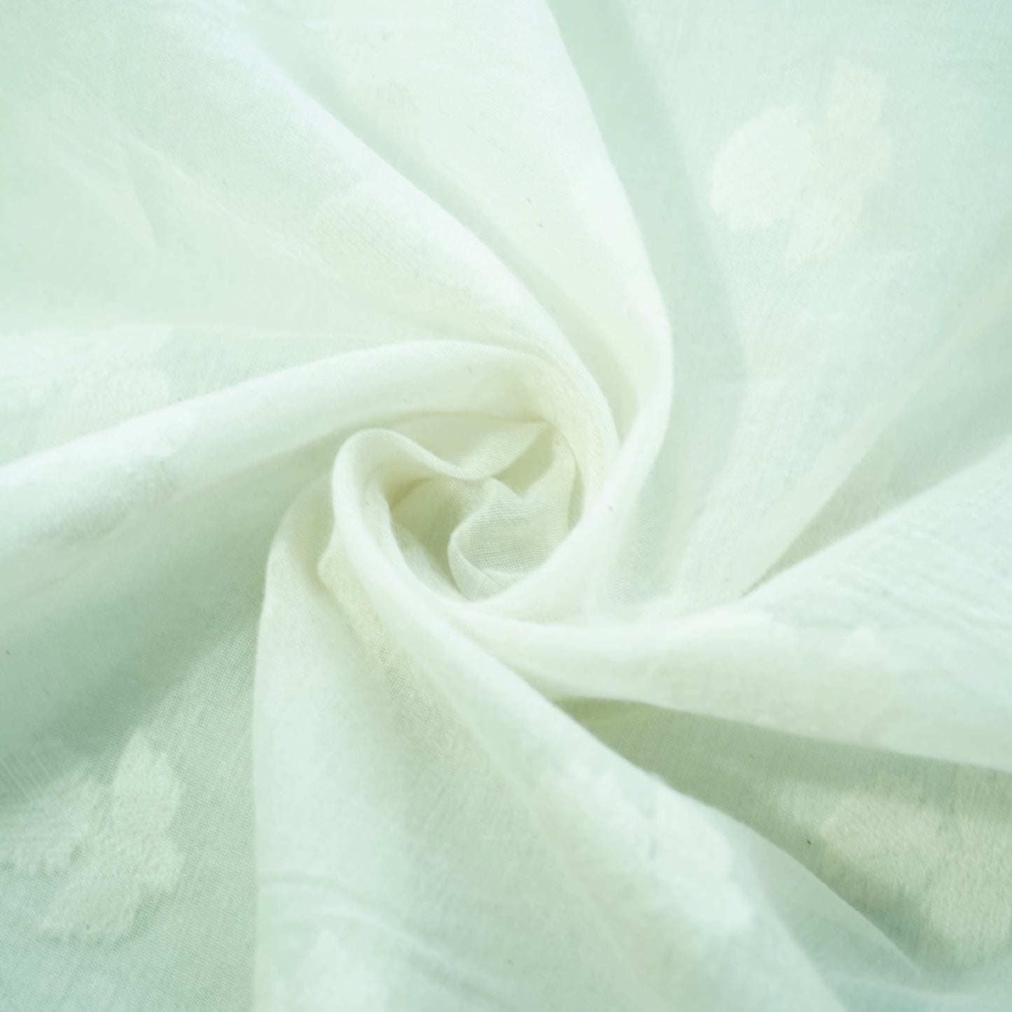 Off White Floral Buti Handloom Dyeable Cotton Staple Fabric