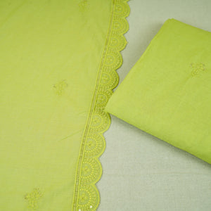 Light Green Embroidery Chanderi Dupatta DC-30345 - TradeUNO