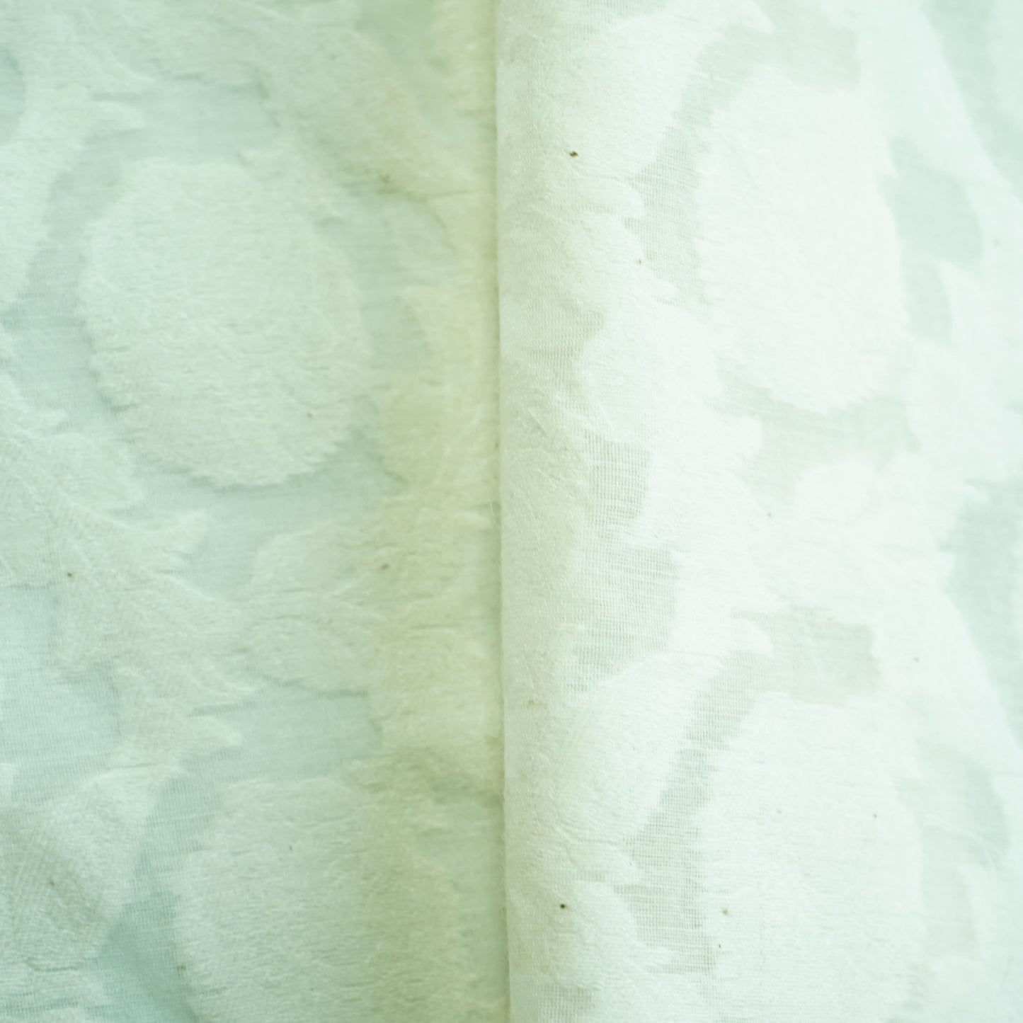 Off White Floral Traditional Handloom Dyeable Cotton Staple Fabric
