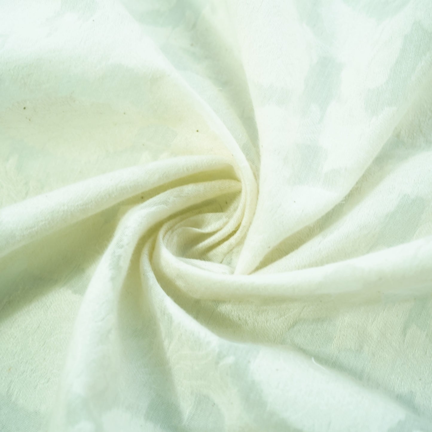 Off White Floral Traditional Handloom Dyeable Cotton Staple Fabric