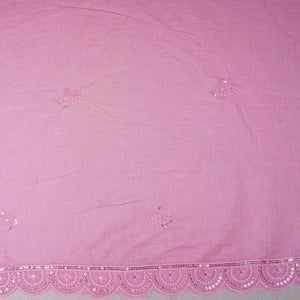 Pink Embroidery Chanderi Dupatta DC-30342 - TradeUNO
