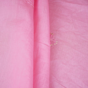 Pink Embroidery Chanderi Dupatta DC-30342 - TradeUNO