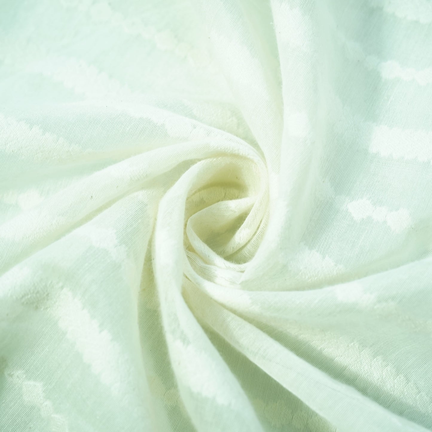 Off White Traditional Stripes Handloom Dyeable Cotton Staple Fabric