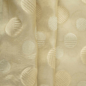 Golden & Silver Polka Dot Kanjivaram Silk Fabric MTI-32456 - TradeUNO