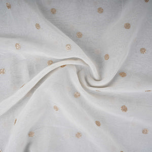 Off White Buti Dyeable Shimmer Georgette Fabric STF-30653 - TradeUNO
