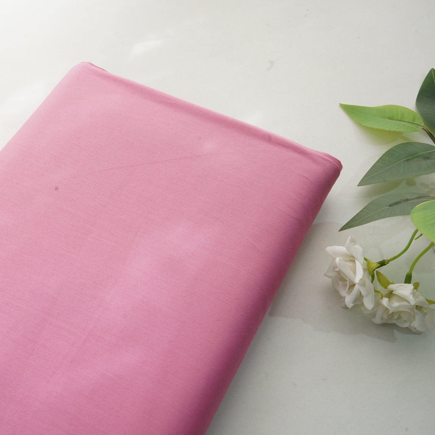 Watermelon Pink Solid Cotton Satin Fabric 11247