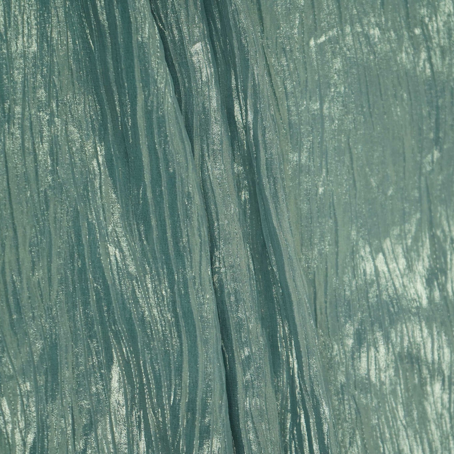 Light Blue With Plated Chiffon Foil Fabric LI-32168