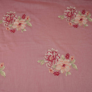 Pink Floral Thread Embroidery Malai Chanderi Fabric SNTF-32429 - TradeUNO