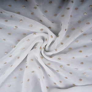 White Dyeable Georgette Fabric STF-30654 - TradeUNO