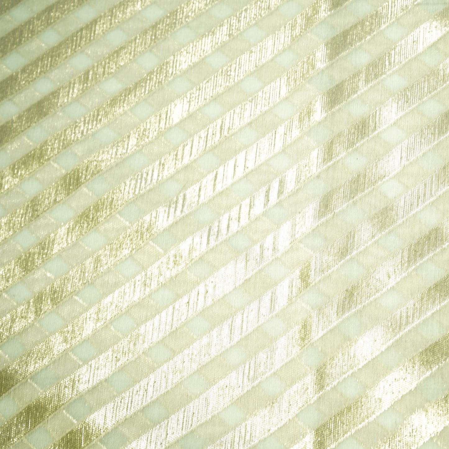 Off White Stripes Dyeable Chanderi Fabric