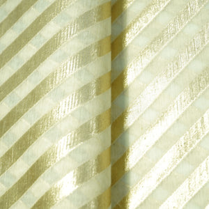 Off White Stripes Dyeable Chanderi Fabric