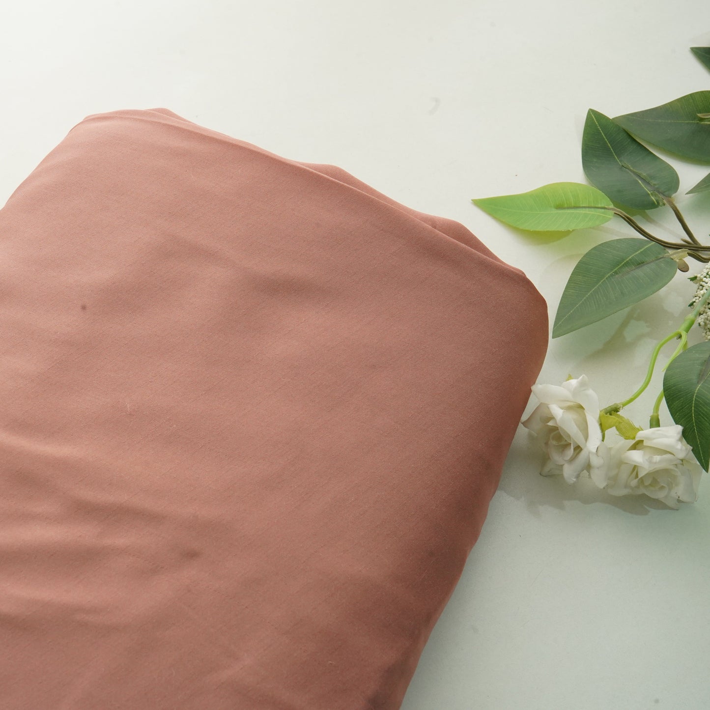 Peach Pink Solid Bemberg Silk Fabric 13435
