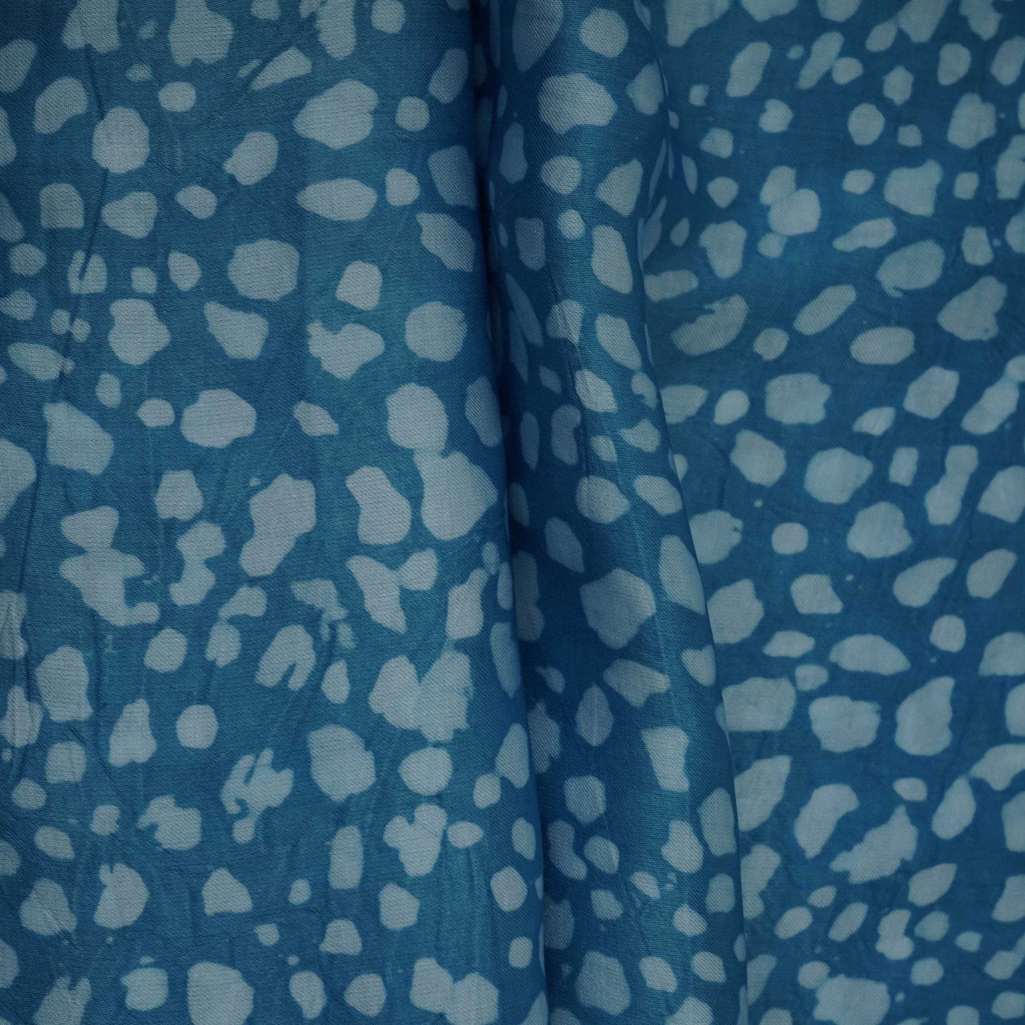 Sky Blue Batik Print Modal Satin Fabric EEG-32480