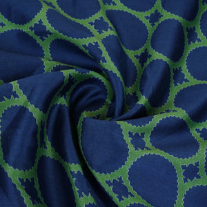 Blue Polka Dot Print Pure 70gm Chanderi Fabric SN-30547 - TradeUNO