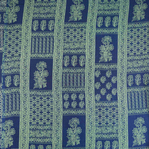 Blue Mughal Print Pure 70gm Chanderi Fabric SN-30530 - TradeUNO