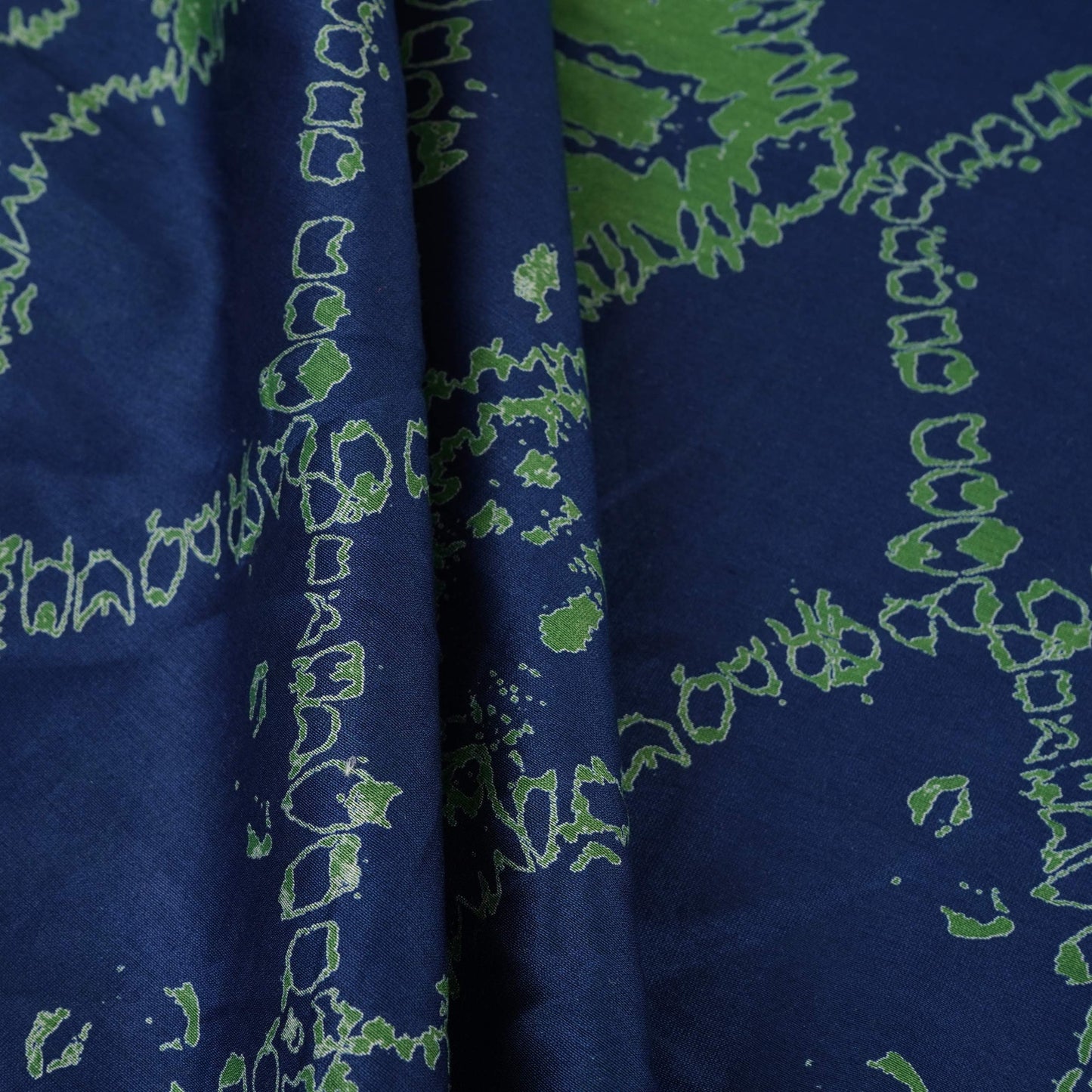 Blue Shibori Print Pure 70gm Chanderi Fabric SN-30541