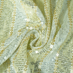 Silver & Gold Dyeable Sequins Embroidery Georgette Fabric