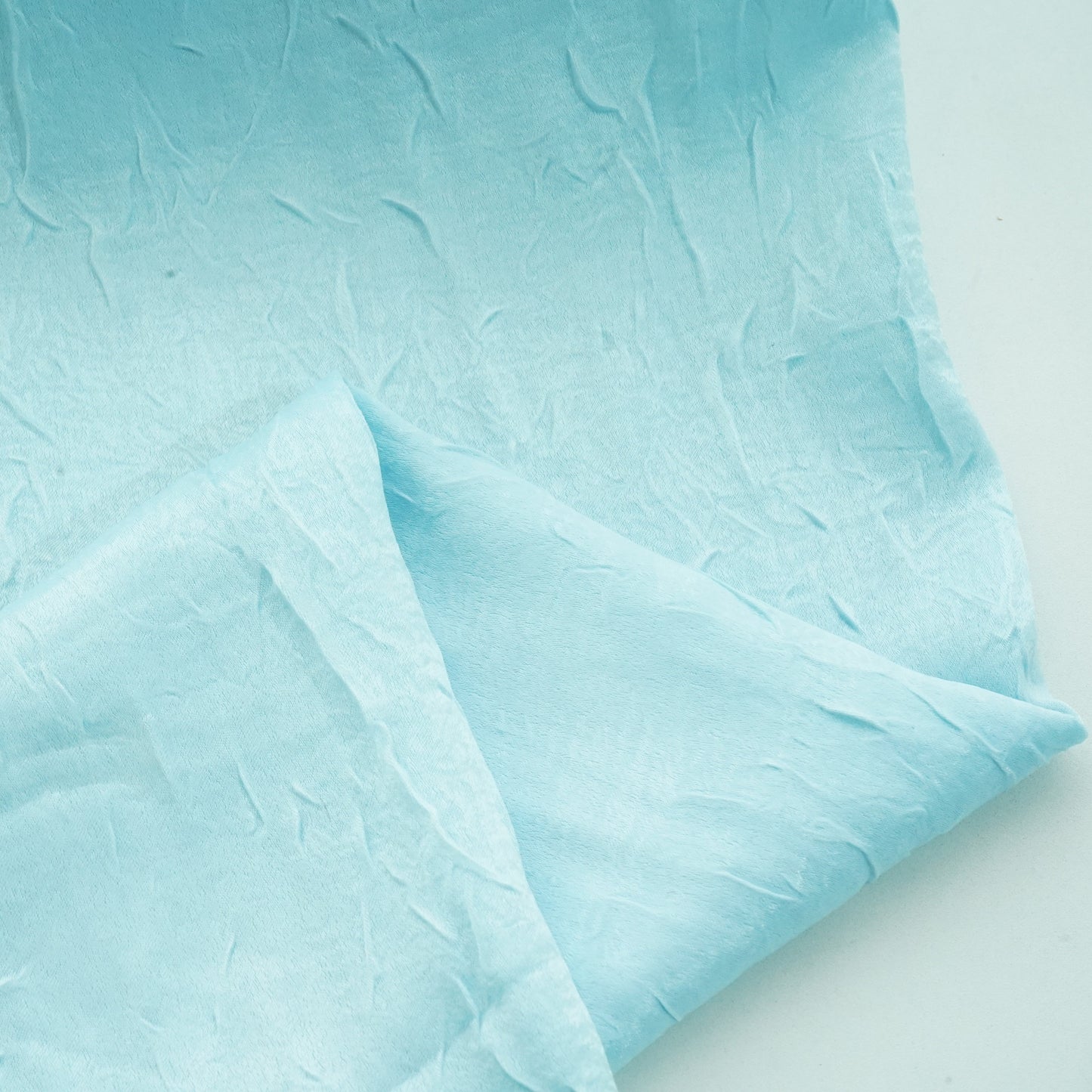 Blue Solid Crushed Chanderi Velvet Fabric 13287