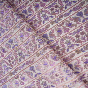 Off White Stripes Meenakari Dola Jacquard Fabric SGS-30711 - TradeUNO