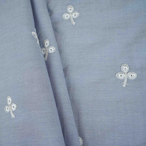 Lavender Floral Embroidery South Cotton Fabric ZA-30595 - TradeUNO