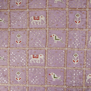 Lavender Sequnis Cutdana embroidery Tissue Fabric AC-29211