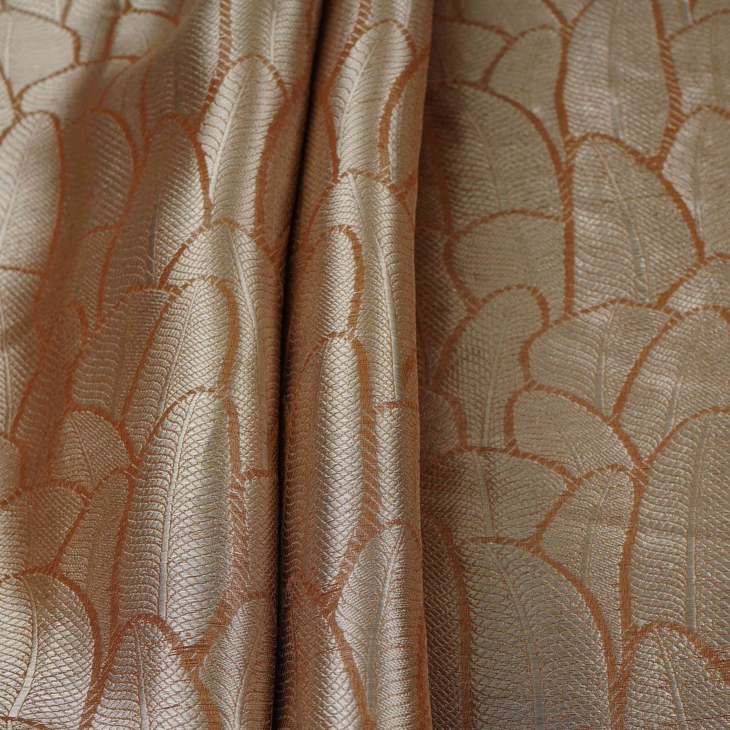Copper Gold Zari Work Tissue Fabric CW-32596