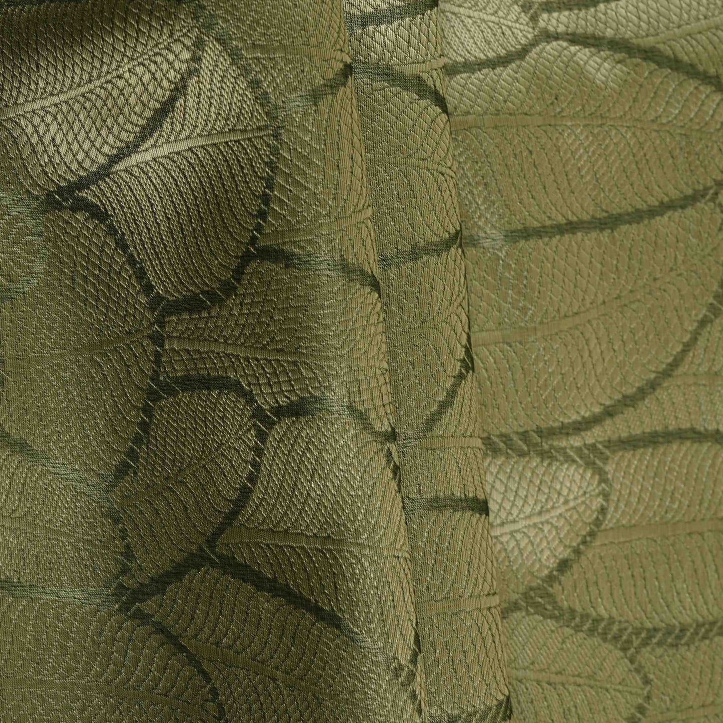 Dark Green & Silver Gold Zari Work Tissue Fabric CW-32595