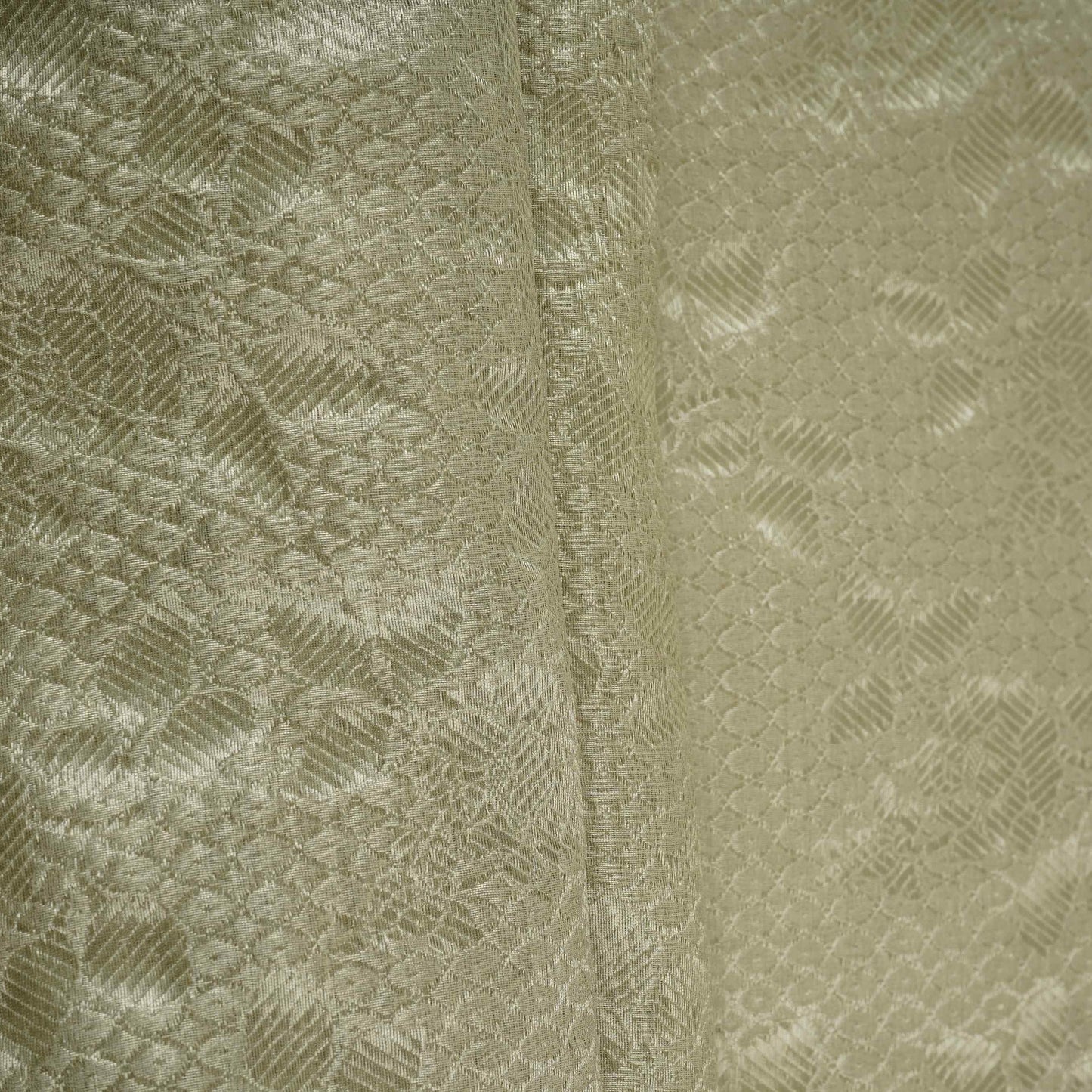 Silver Gold Floral Jaal Tissue Fabric CW-32600