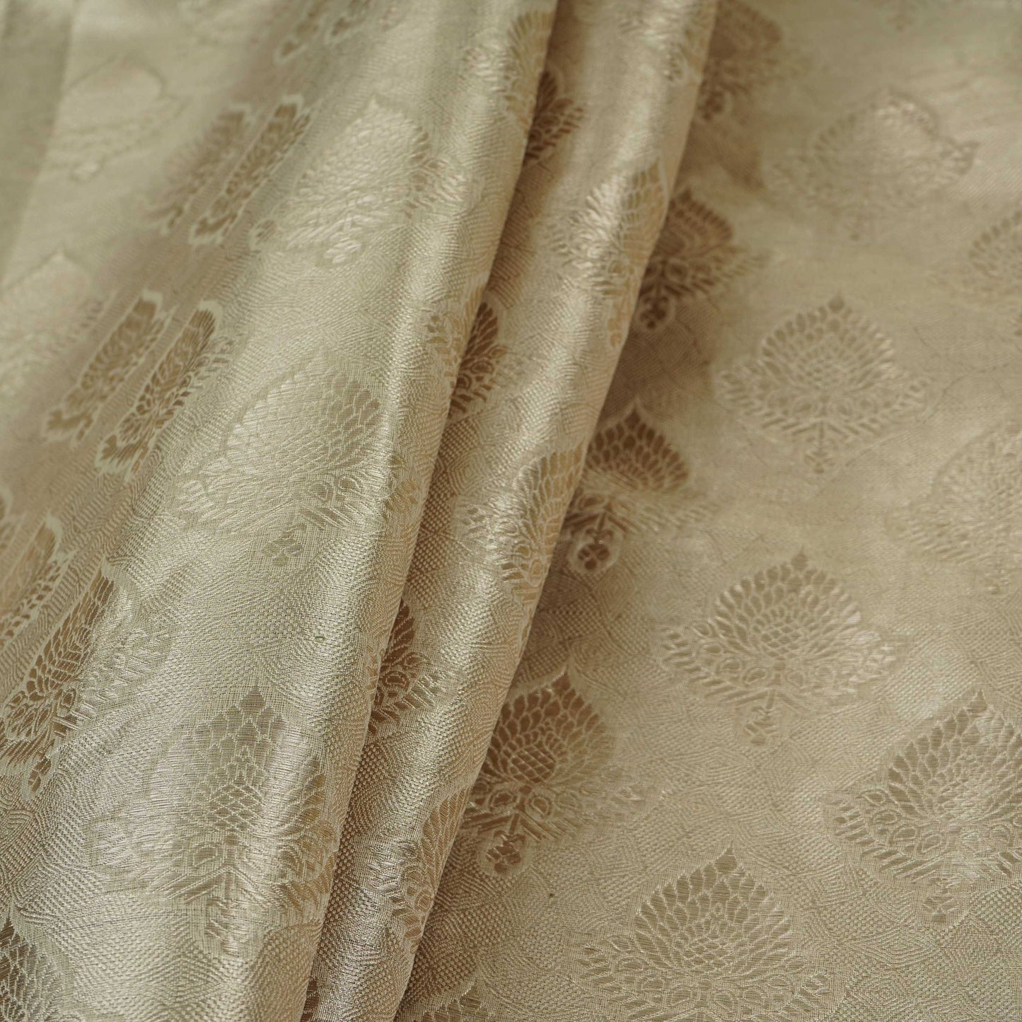 Silver Floral Buta Jaal Tissue Fabric CW-32603