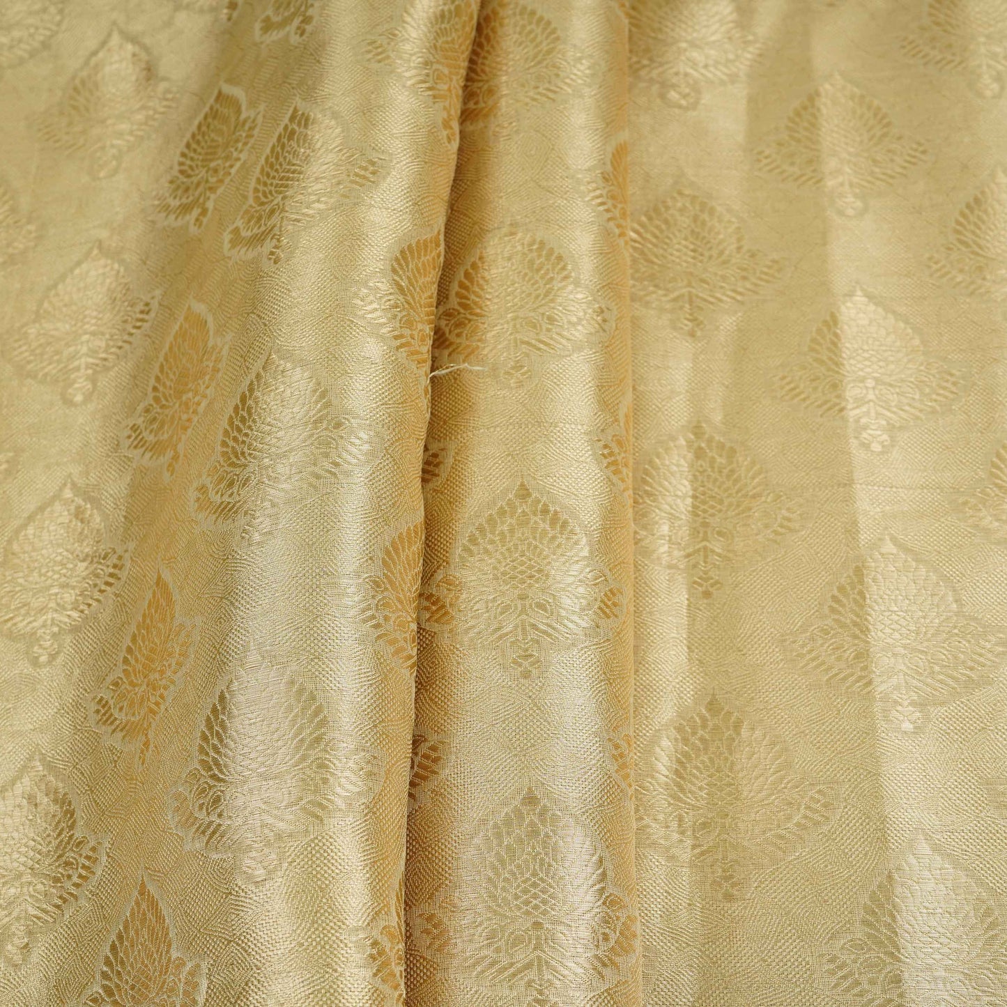 Light Gold Floral Buta Tissue Fabric CW-32598