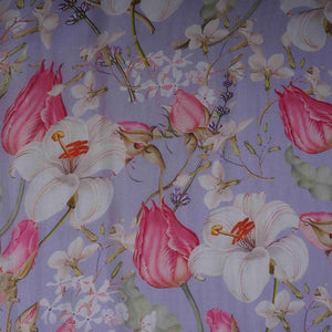 Lavender Floral Print Organza Fabric MT-30679 - TradeUNO