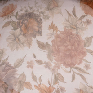Off White floral print 22gm Pure Silk Organza Fabric GTS-31138 - TradeUNO