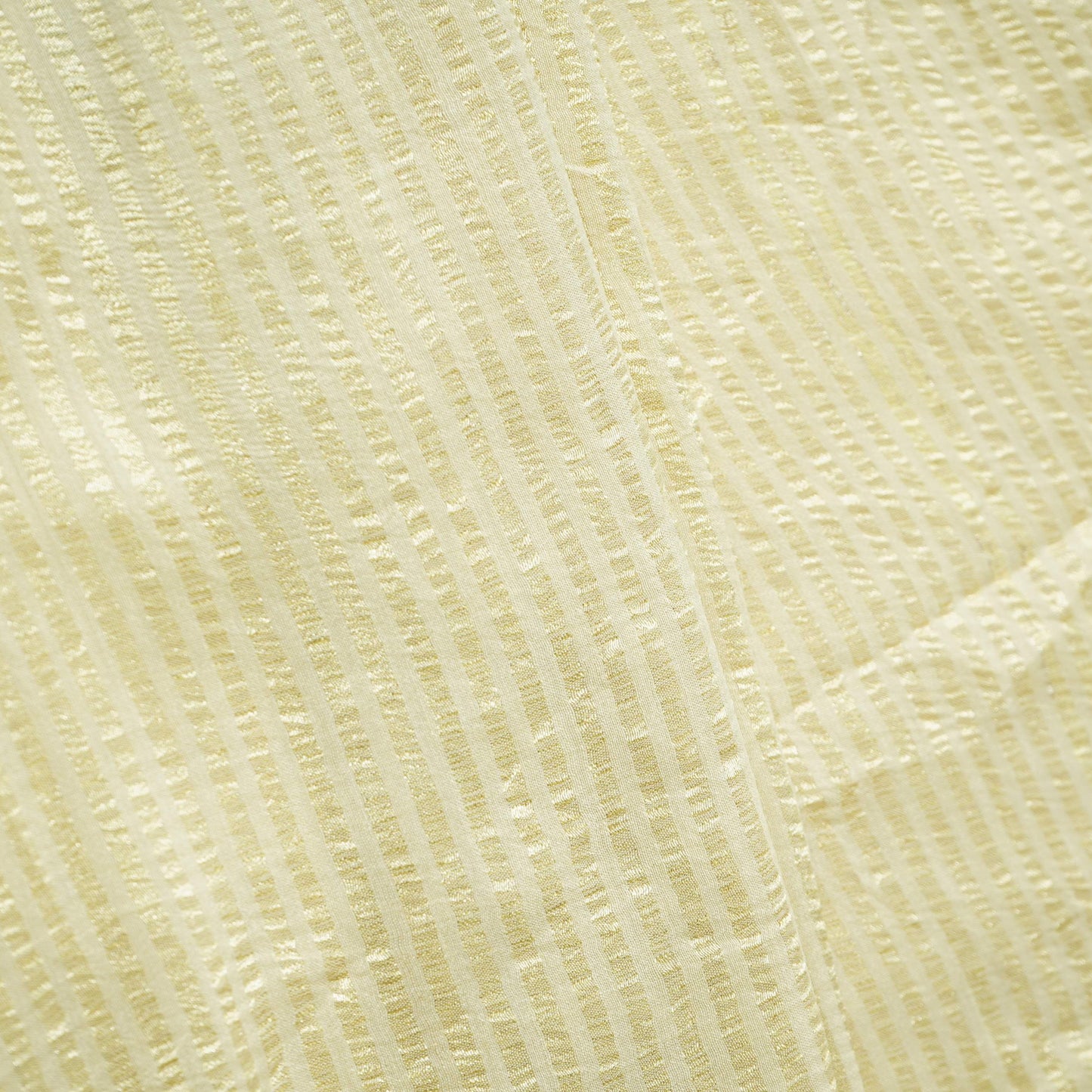 Golden Dyeable Zari Stripes Pure Munga Silk Fabric CW-32565